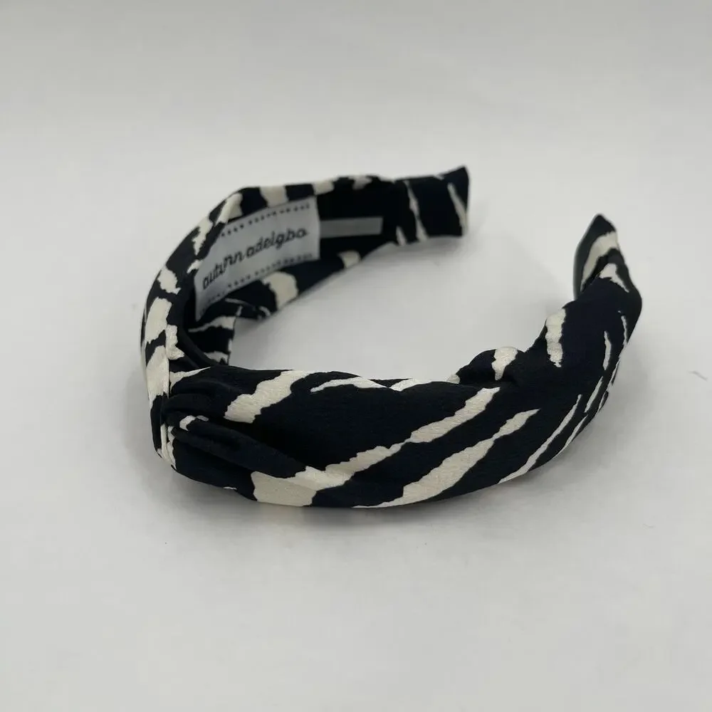 AUTUMN ADEIGBO Headband NEW Zebra Animal Print Black Hair Accessory Rare NWOT